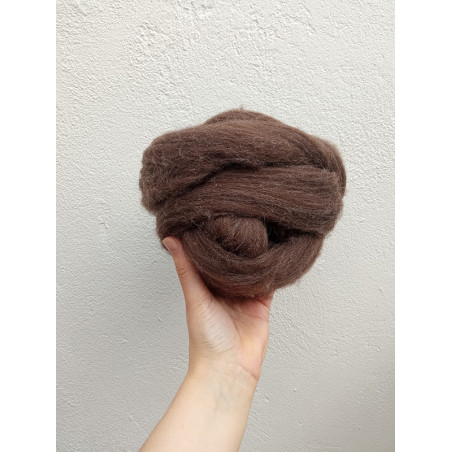 Vellón de Lana Corriedale Marrón