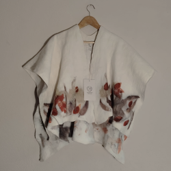 Ruana Ecoprint de Fieltro de Lana Merino