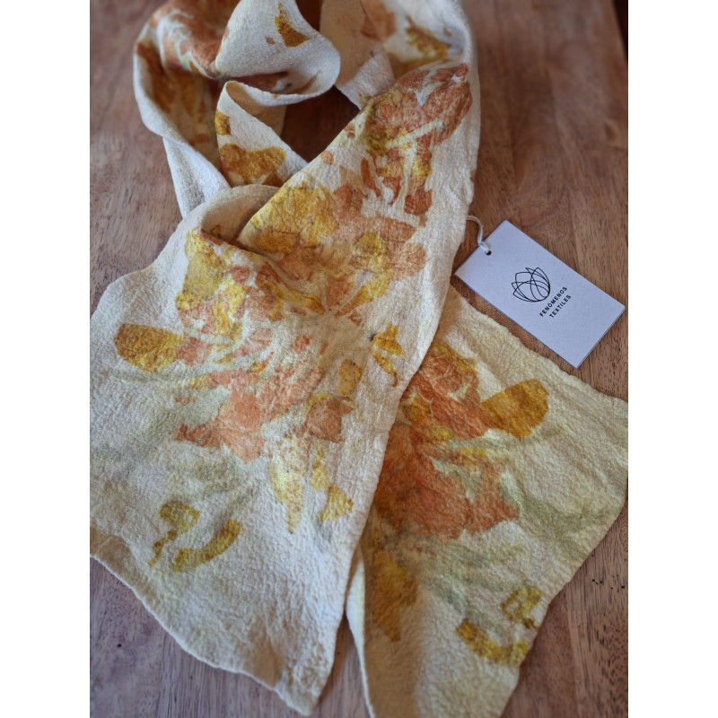 Chalina Ecoprint de Fieltro de Lana Merino