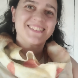 Cuellito de lana Merino Ecoprint