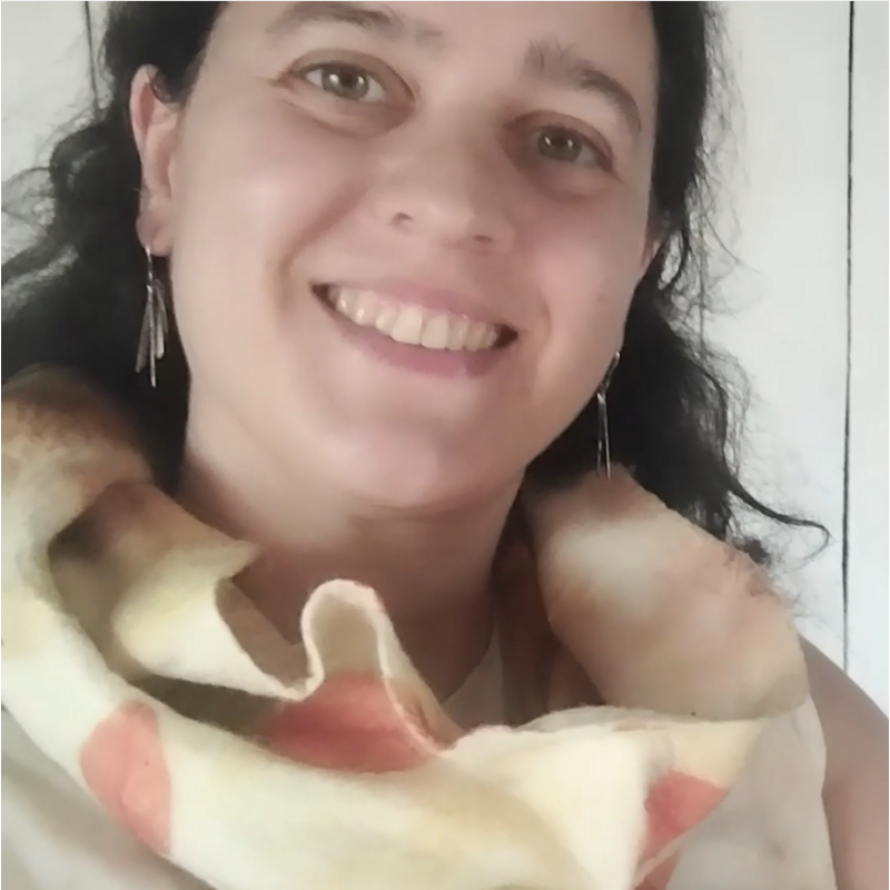 Cuellito de lana Merino Ecoprint