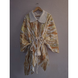 Blusa Río Abajo de Fieltro de Lana Merino y Seda Natural