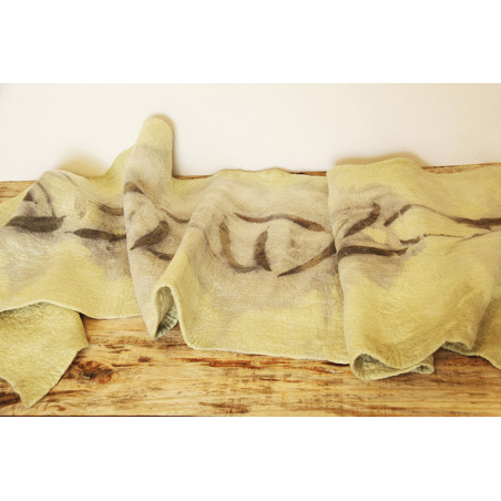 Pie de cama Ecoprint de Fieltro de Lana Merino